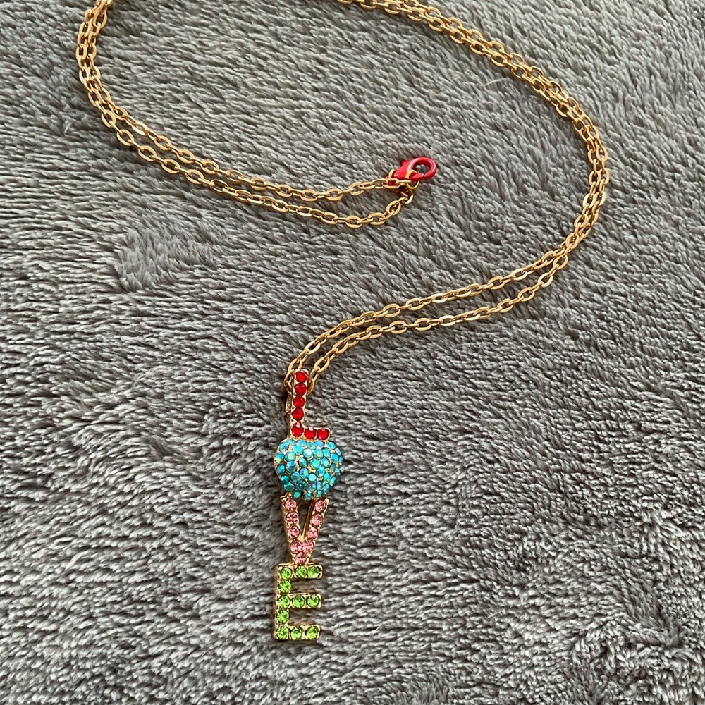 Colorful LOVE Pendant Necklace